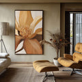 Quadro Decorativo Flor Nórdica: Elegância Única - quadros decorativos para sala 1 Tela Vertical, 3 Telas - em ambiente decorado