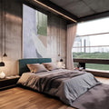 Quadro Decorativo Abstração Vibrante e Iceberg Ártico - quadros decorativos para sala 1 Tela Vertical, 3 Telas - em quarto contemporaneo