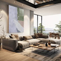 Quadro Decorativo Abstração Vibrante e Iceberg Ártico - quadros decorativos 1 Tela Vertical, 3 Telas - em escritorio elegante