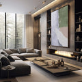 Quadro Decorativo Abstração Vibrante e Iceberg Ártico - quadros decorativos para sala 1 Tela Vertical, 3 Telas - em living room premium