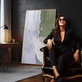 Quadro Decorativo Abstração Vibrante e Iceberg Ártico - quadros decorativos 1 Tela Vertical, 3 Telas - em sala moderna