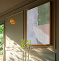 Quadro Decorativo Abstração Vibrante e Iceberg Ártico - quadros decorativos para sala 1 Tela Vertical, 3 Telas - em ambiente decorado