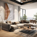 Quadro Decorativo Escadaria Espiral: Elegância Única - quadros decorativos para sala 1 Tela Vertical, 3 Telas - em living room premium