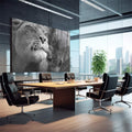 Quadro Decorativo Majestoso Amor Leão - Exclusividade Única - quadros decorativos 1 Tela, 1 Tela Horizontal - em sala moderna