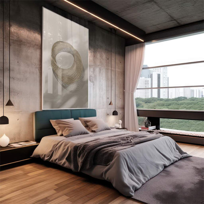 Quadro Decorativo Anel Dourado: Luxo e Elegância - quadros decorativos para sala 1 Tela Vertical, 3 Telas - em living room premium