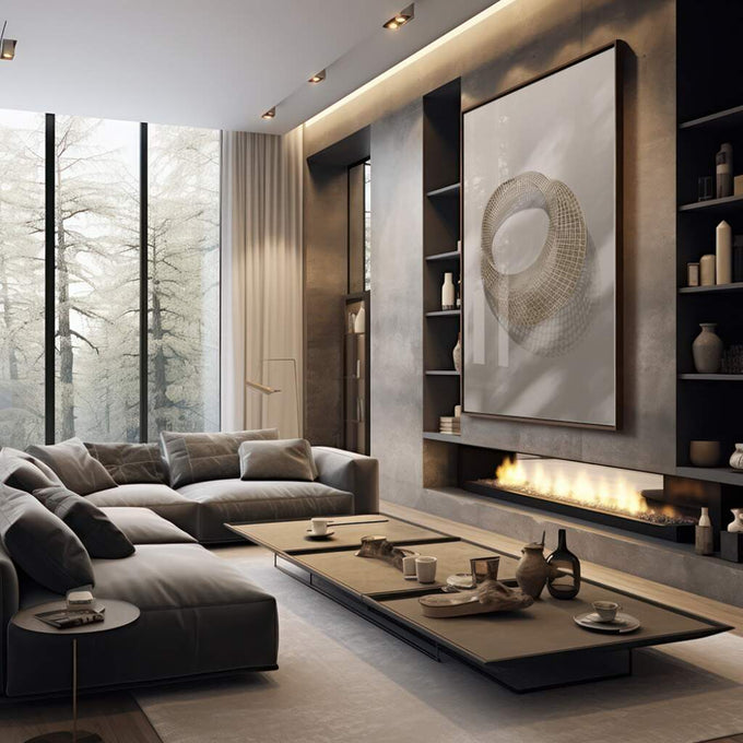 Quadro Decorativo Anel Dourado: Luxo e Elegância - quadros decorativos para sala 1 Tela Vertical, 3 Telas - em quarto contemporaneo