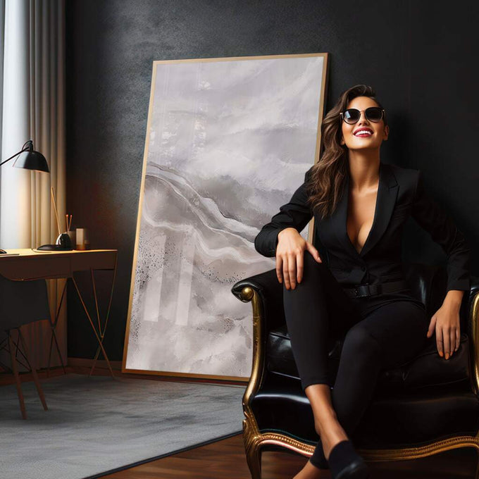 Quadro Decorativo: Inspiração Serena - Descanse os Olhos e a Alma - quadros decorativos para sala 1 Tela Vertical, 3 Telas - em quarto contemporaneo