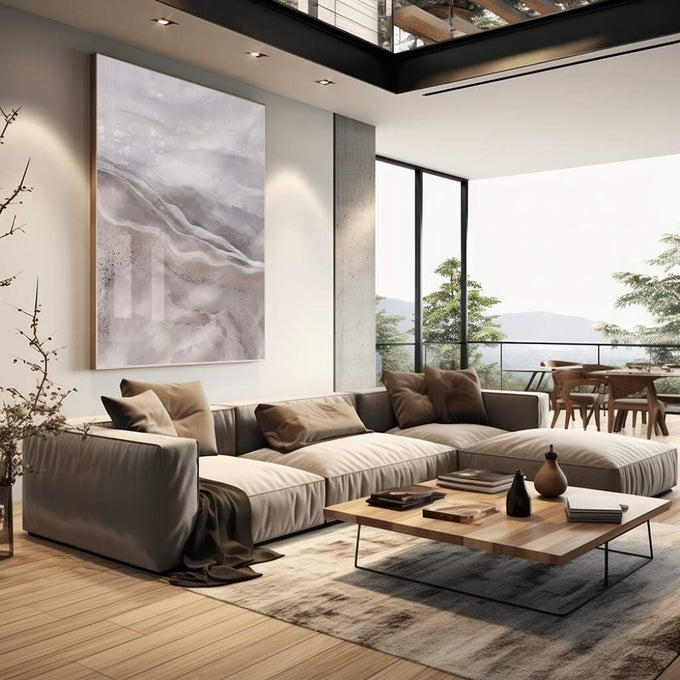 Quadro Decorativo: Inspiração Serena - Descanse os Olhos e a Alma - quadros decorativos para sala 1 Tela Vertical, 3 Telas - em living room premium