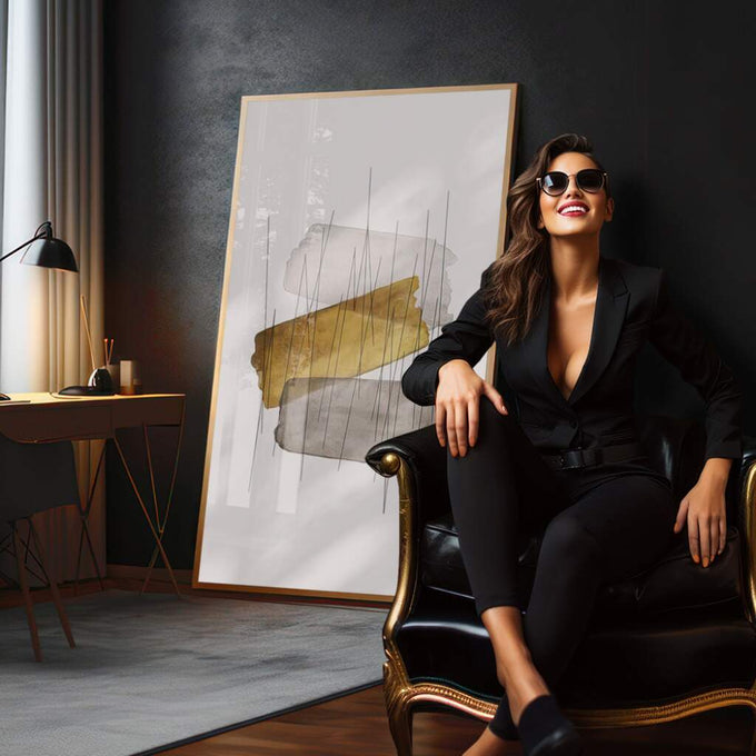 Quadro Decorativo Bridão de Luz: Exclusividade em Cada Pincelada - quadros decorativos 1 Tela Vertical, 3 Telas - em escritorio elegante