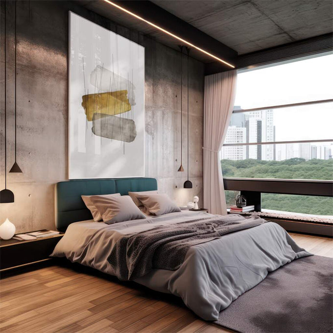 Quadro Decorativo Bridão de Luz: Exclusividade em Cada Pincelada - quadros decorativos para sala 1 Tela Vertical, 3 Telas - em living room premium