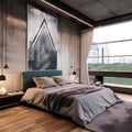 Quadro Decorativo Exclusivo: Ponte Urbana e Reflexões - quadros decorativos 1 Tela Vertical, 3 Telas - em sala moderna