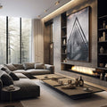 Quadro Decorativo Exclusivo: Ponte Urbana e Reflexões - quadros decorativos 1 Tela Vertical, 3 Telas - em escritorio elegante