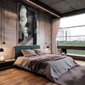 Quadro Decorativo: Essência Feminina em Preto & Branco - quadros decorativos 1 Tela Vertical, 3 Telas - em escritorio elegante