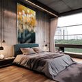 Quadro Decorativo Abstração Vibrante: Energia que Inspira - quadros decorativos para sala 1 Tela Vertical, 3 Telas - em living room premium
