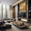 Quadro Decorativo Abstração Vibrante: Energia que Inspira - quadros decorativos para sala 1 Tela Vertical, 3 Telas - em quarto contemporaneo