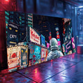 Quadro Decorativo Explorador Urbano: Astronauta Surreal - quadros decorativos para sala 1 Tela, 1 Tela Horizontal - em ambiente decorado