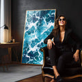 Quadro Decorativo Espuma do Mar: Ondas Vibrantes - quadros decorativos para sala 1 Tela Vertical, 3 Telas - em quarto contemporaneo