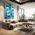 Quadro Decorativo Espuma do Mar: Ondas Vibrantes - quadros decorativos para sala 1 Tela Vertical, 3 Telas - em living room premium