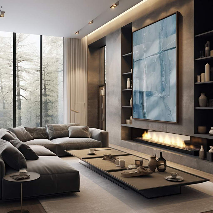 Quadro Decorativo Mistérios do Ártico - Sensação Gélida Exclusiva - quadros decorativos 1 Tela Vertical, 3 Telas - em sala moderna