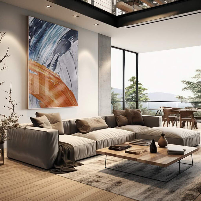 Quadro Decorativo: Explosão de Cores Únicas e Vibrantes - quadros decorativos para sala 1 Tela Vertical, 3 Telas - em living room premium