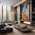 Quadro Decorativo: Explosão de Cores Únicas e Vibrantes - quadros decorativos 1 Tela Vertical, 3 Telas - em sala moderna