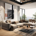 Quadro Decorativo: Eloquente Exploração Abstrata - quadros decorativos para sala 1 Tela Vertical, 3 Telas - em quarto contemporaneo