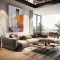 Quadro Decorativo: Geometria Vibrante Única - quadros decorativos para sala 1 Tela Vertical, 3 Telas - em living room premium