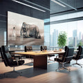 Quadro Decorativo Reflexivo A Leitura e o Elefante - quadros decorativos para sala 1 Tela, 1 Tela Horizontal - em quarto contemporaneo