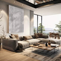 Quadro Decorativo Geometria Abstrata: Elegância Minimalista - quadros decorativos para sala 1 Tela Vertical, 3 Telas - em quarto contemporaneo