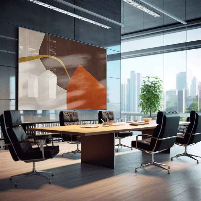 Quadro Decorativo Zen: Geometria da Serenidade - quadros decorativos para sala 1 Tela, 1 Tela Horizontal - em quarto contemporaneo