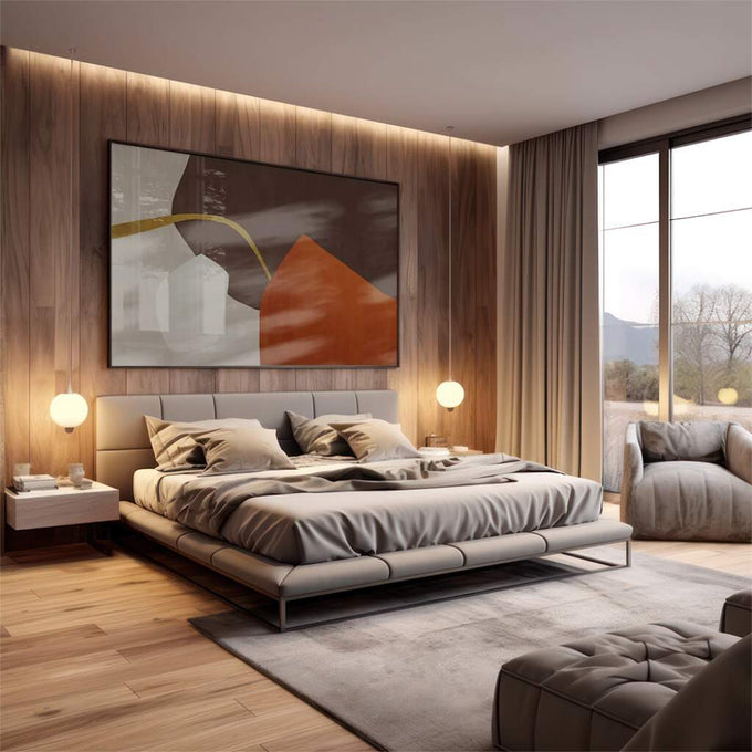 Quadro Decorativo Zen: Geometria da Serenidade - quadros decorativos 1 Tela, 1 Tela Horizontal - em escritorio elegante
