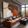 Quadro Decorativo Zen: Geometria da Serenidade - quadros decorativos para sala 1 Tela, 1 Tela Horizontal - em ambiente decorado
