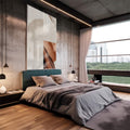 Quadro Decorativo Arte Abstrata: Elegância em Tons Terrosos - quadros decorativos 1 Tela Vertical, 3 Telas - em escritorio elegante