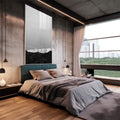 Quadro Decorativo Elegância Monocromática: Luxo Moderno - quadros decorativos 1 Tela Vertical, 3 Telas - em escritorio elegante