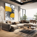 Quadro Decorativo: Ousadia em Amarelo e Preto - quadros decorativos para sala 1 Tela Vertical, 3 Telas - em living room premium