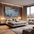 Quadro Decorativo Oceano Infinito: Paz e Inspiração - quadros decorativos para sala 1 Tela, 1 Tela Horizontal - em living room premium