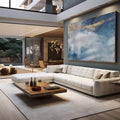 Quadro Decorativo Oceano Infinito: Paz e Inspiração - quadros decorativos 1 Tela, 1 Tela Horizontal - em sala moderna