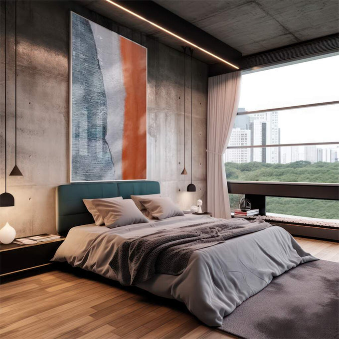 Quadro Decorativo Abstração Vibrante: Energia Pura em Cores - quadros decorativos 1 Tela Vertical, 3 Telas - em escritorio elegante