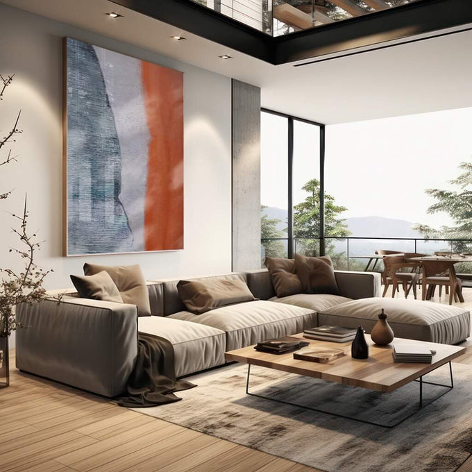 Quadro Decorativo Abstração Vibrante: Energia Pura em Cores - quadros decorativos para sala 1 Tela Vertical, 3 Telas - em living room premium