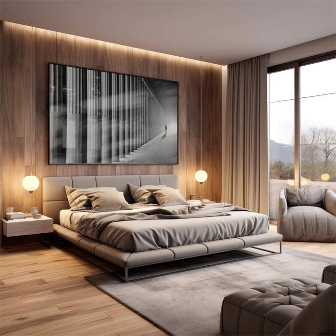 Quadro Decorativo: Mistério em Corredor Antigo - quadros decorativos 1 Tela, 1 Tela Horizontal - em escritorio elegante