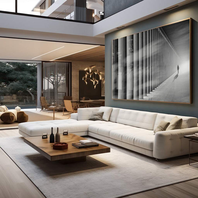 Quadro Decorativo: Mistério em Corredor Antigo - quadros decorativos para sala 1 Tela, 1 Tela Horizontal - em living room premium