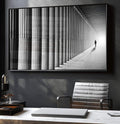Quadro Decorativo: Mistério em Corredor Antigo - quadros decorativos para sala 1 Tela, 1 Tela Horizontal - em ambiente decorado