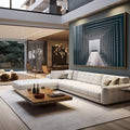 Quadro Decorativo - Grandeza Urbana em Preto e Branco - quadros decorativos 1 Tela, 1 Tela Horizontal - em sala moderna