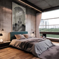 Quadro Decorativo Corredor do Tempo: Elegância Atemporal - quadros decorativos 1 Tela Vertical, 3 Telas - em escritorio elegante