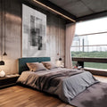 Quadro Decorativo: Elegância Geométrica Preto e Branco - quadros decorativos 1 Tela Vertical, 3 Telas - em escritorio elegante