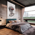 Quadro Decorativo Conexão Moderna: Beleza em Prateado - quadros decorativos 1 Tela Vertical, 3 Telas - em escritorio elegante