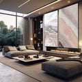 Quadro Decorativo Ocean & Mountain: Refúgio da Alma - quadros decorativos 2 Telas, abstrato - em sala moderna