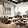 Quadro Decorativo Encanto Invernal na Cidade: Beleza Única - quadros decorativos para sala 1 Tela Vertical, 3 Telas - em living room premium