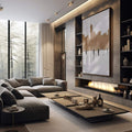 Quadro Decorativo Encanto Invernal na Cidade: Beleza Única - quadros decorativos 1 Tela Vertical, 3 Telas - em sala moderna