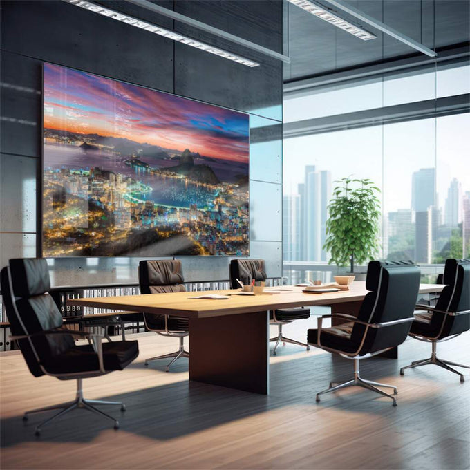 Quadro Decorativo: Emocionante Entardecer Carioca - quadros decorativos para sala 1 Tela, 1 Tela Horizontal - em quarto contemporaneo